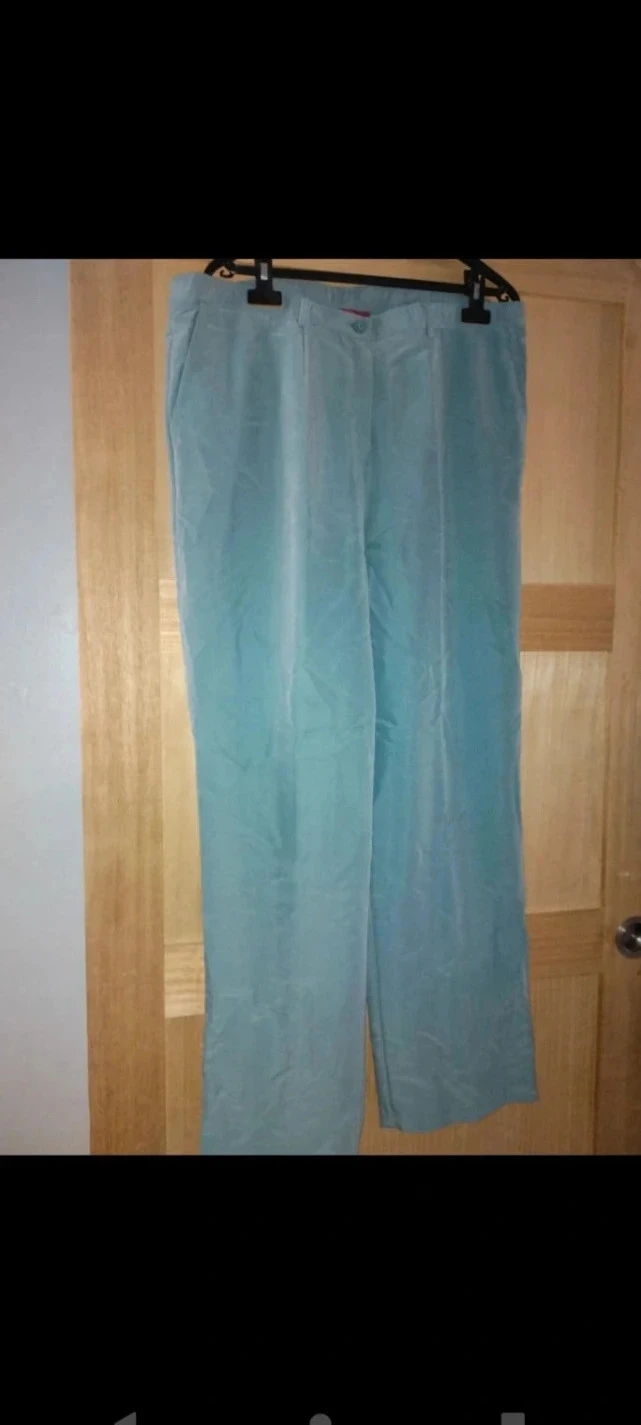 Calça macia, pernas largas turquesa, La Maison du Jersey T48 – photo 3